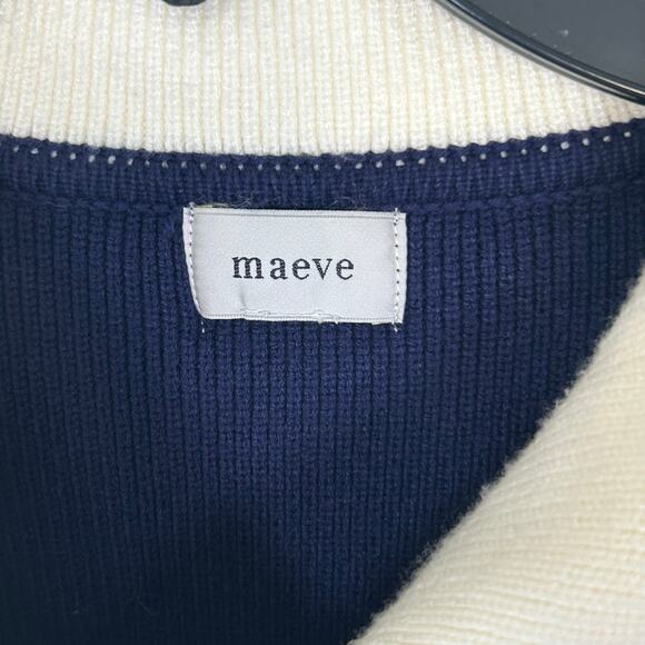 Maeve Flat White Varsity Sweater Twofer Mini Dress, Sz MP - Picture 3 of 9